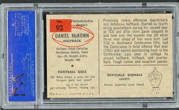1954 Bowman Football #093 Dan Mckown Eagles PSA 6 EX-MT 447236