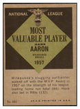 1961 Topps Baseball #484 Hank Aaron MVP Braves VG-EX 447313