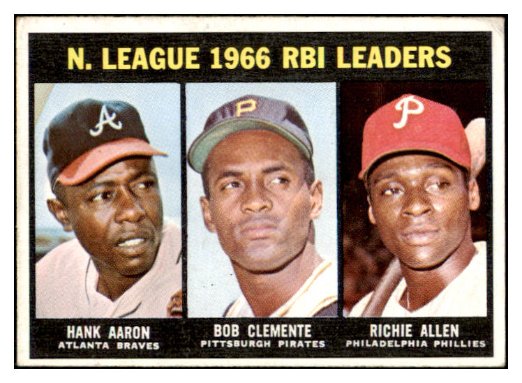 1967 Topps Baseball #242 N.L. RBI Leaders Aaron Clemente VG-EX 447435