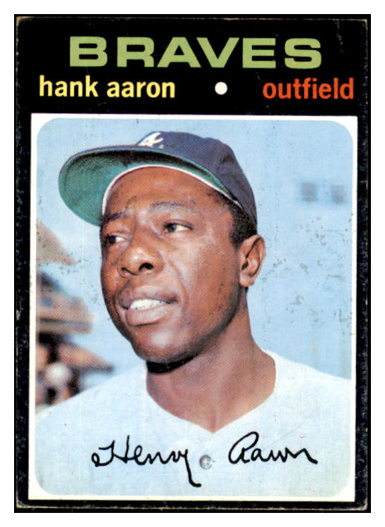 1971 Topps Baseball #400 Hank Aaron Braves GD-VG ink back 447610