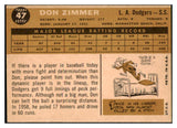 1960 Topps Baseball #047 Don Zimmer Dodgers EX-MT 447726