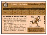 1960 Topps Baseball #275 Curt Flood Cardinals EX-MT 447742
