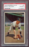 1953 Bowman Color Baseball #001 Davey Williams Giants PSA 6 EX-MT 447833