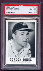 1960 Leaf Baseball #073 Gordon Jones Orioles PSA 8 NM/MT 448100