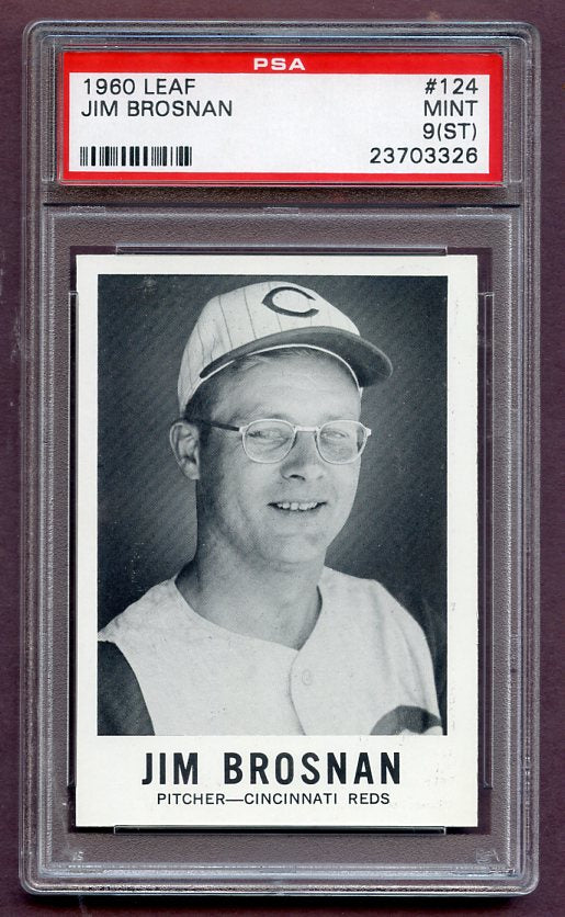 1960 Leaf Baseball #124 Jim Brosnan Reds PSA 9 MINT st 448151