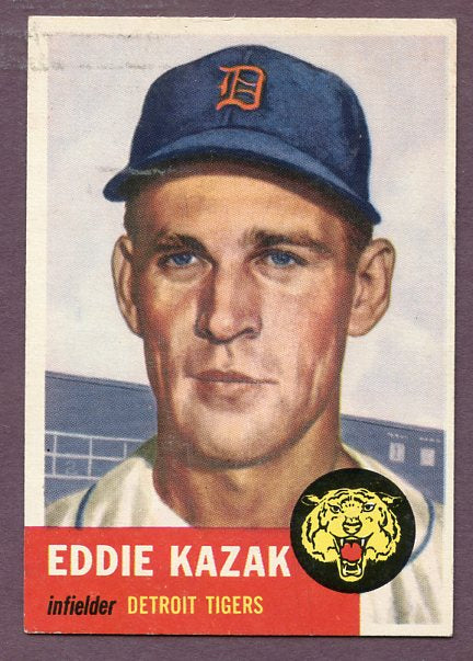 1953 Topps Baseball #194 Eddie Kazak Tigers EX-MT 448224