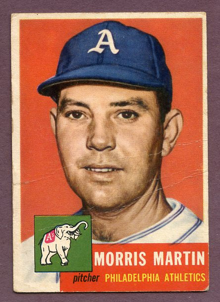 1953 Topps Baseball #227 Morrie Martin A's FR-GD 448279