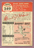 1953 Topps Baseball #249 Eddie O'Brien Pirates VG 448346
