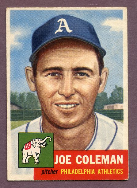 1953 Topps Baseball #279 Joe Coleman A's VG 448373