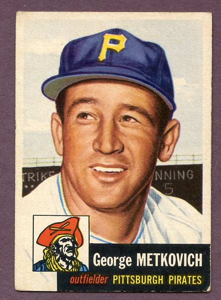 1953 Topps Baseball #058 George Metkovich Pirates EX 448419