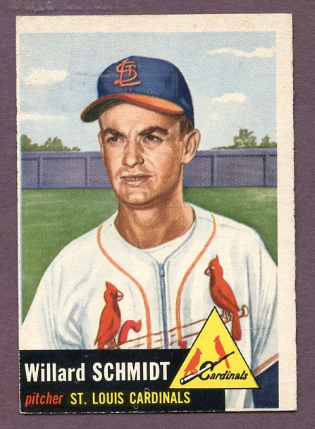 1953 Topps Baseball #168 Willard Schmidt Cardinals EX 448421