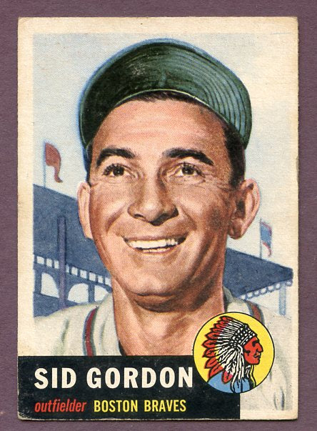 1953 Topps Baseball #117 Sid Gordon Braves EX 448423