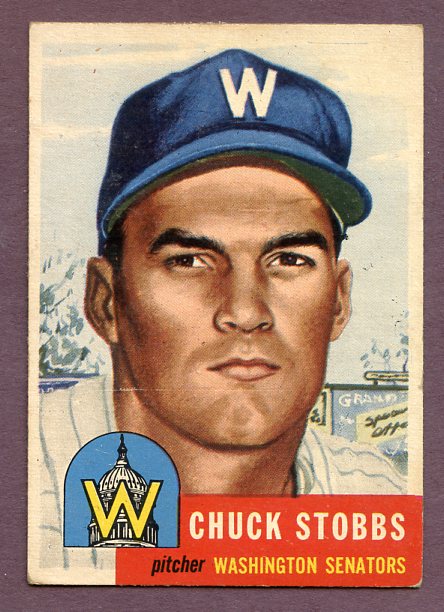 1953 Topps Baseball #089 Chuck Stobbs Senators EX 448446