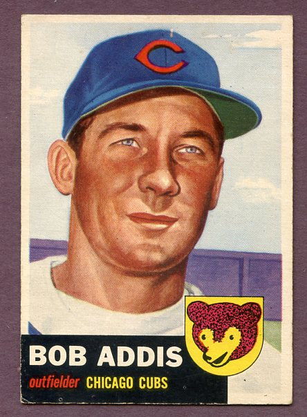 1953 Topps Baseball #157 Bob Addis Cubs EX 448451