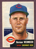 1953 Topps Baseball #110 Herman Wehmeier Reds EX 448475