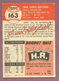 1953 Topps Baseball #163 Fred Hatfield Tigers EX 448484