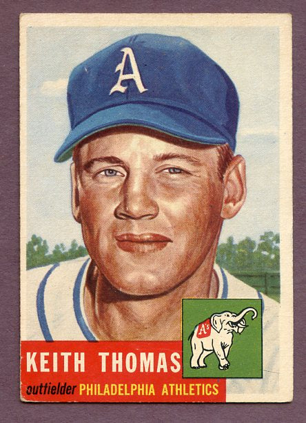 1953 Topps Baseball #129 Keith Thomas A's EX 448490