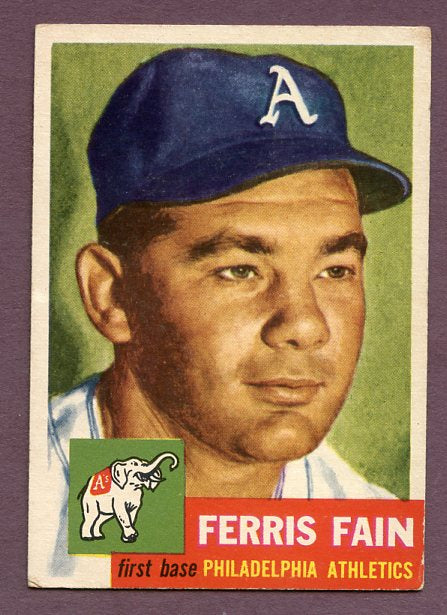 1953 Topps Baseball #024 Ferris Fain A's EX 448492