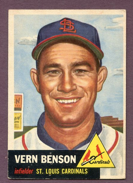 1953 Topps Baseball #205 Vern Benson Cardinals EX 448499