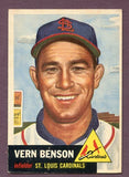 1953 Topps Baseball #205 Vern Benson Cardinals EX 448499