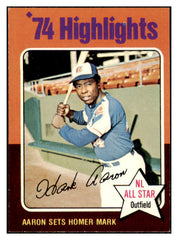 1975 Topps Baseball #001 Hank Aaron HL Braves EX-MT 448763