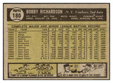 1961 Topps Baseball #180 Bobby Richardson Yankees EX+/EX-MT 448971