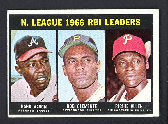 1967 Topps Baseball #242 N.L. RBI Leaders Aaron Clemente EX 449003