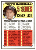 1969 Topps Baseball #412 Checklist 5 Mickey Mantle EX-MT 449078