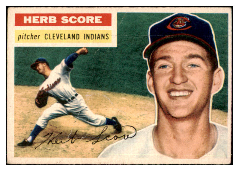 1956 Topps Baseball #140 Herb Score Indians VG Gray 449099
