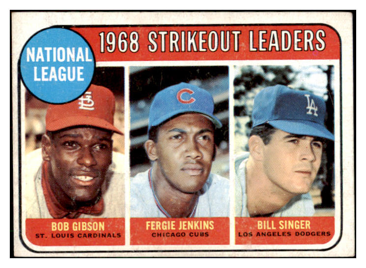 1969 Topps Baseball #012 N.L. Strike Out Leaders Bob Gibson VG-EX 449146