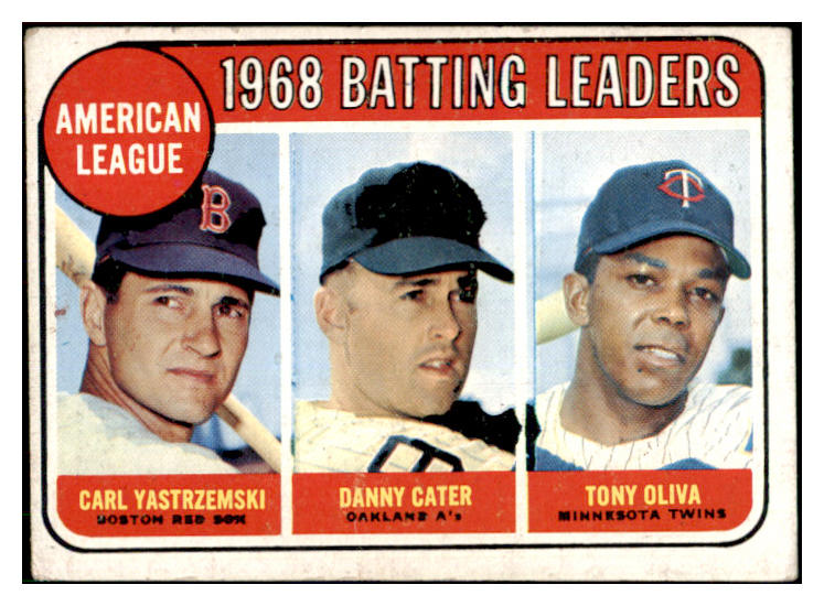 1969 Topps Baseball #001 A.L. Batting Leaders Carl Yastrzemski VG-EX 449152