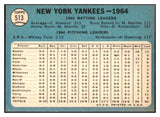 1965 Topps Baseball #513 New York Yankees Team EX-MT 449187