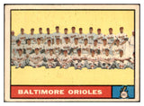 1961 Topps Baseball #159 Baltimore Orioles Team VG-EX 449212