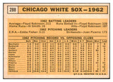 1963 Topps Baseball #288 Chicago White Sox Team EX-MT 449320