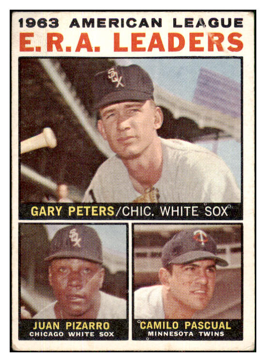1964 Topps Baseball #002 A.L. ERA Leaders Gary Peters VG 449414