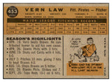 1960 Topps Baseball #453 Vern Law Pirates GD-VG 449434