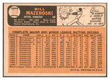 1966 Topps Baseball #210 Bill Mazeroski Pirates EX 449451