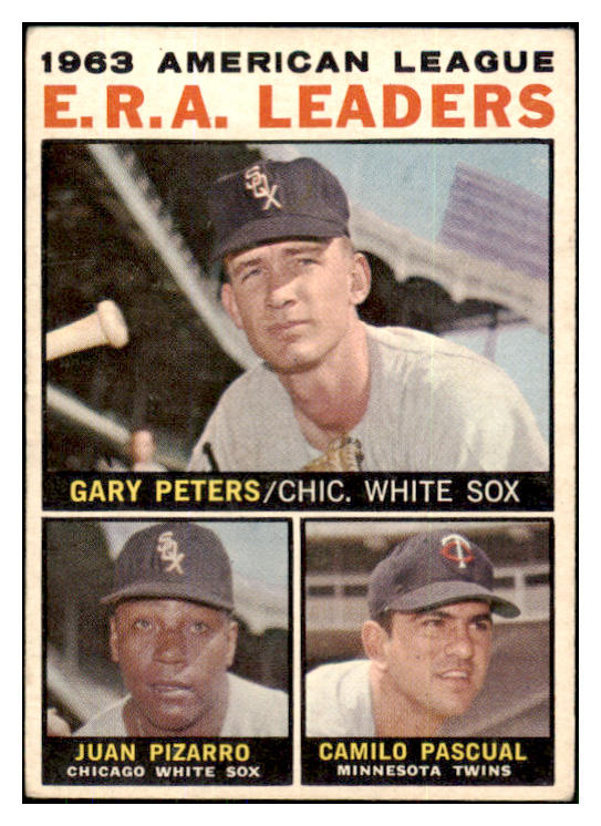 1964 Topps Baseball #002 A.L. ERA Leaders Gary Peters EX 449458
