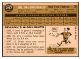 1960 Topps Baseball #247 Gil McDougald Yankees EX 449562