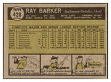 1961 Topps Baseball #428 Ray Barker Orioles EX+/EX-MT 449578