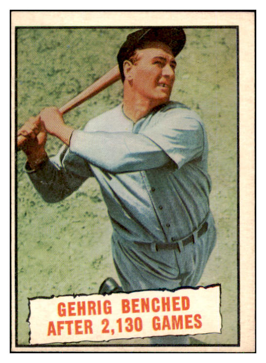 1961 Topps Baseball #405 Lou Gehrig Yankees EX+/EX-MT 449686