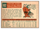 1959 Topps Baseball #102 Felipe Alou Giants EX+/EX-MT 449703