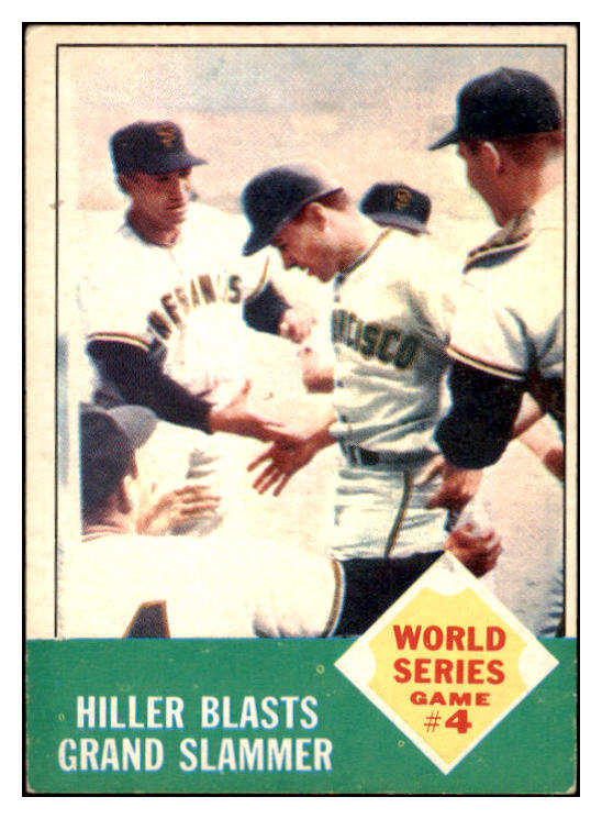 1963 Topps Baseball #145 World Series Game 4 Chuck Hiller EX 449725