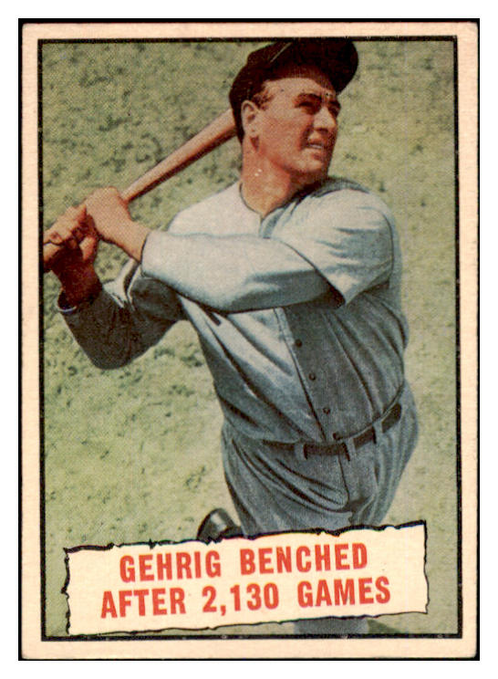 1961 Topps Baseball #405 Lou Gehrig Yankees EX 449735