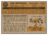 1960 Topps Baseball #502 Jim Bunning Tigers EX 449739