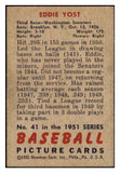 1951 Bowman Baseball #041 Eddie Yost Senators NR-MT 449830