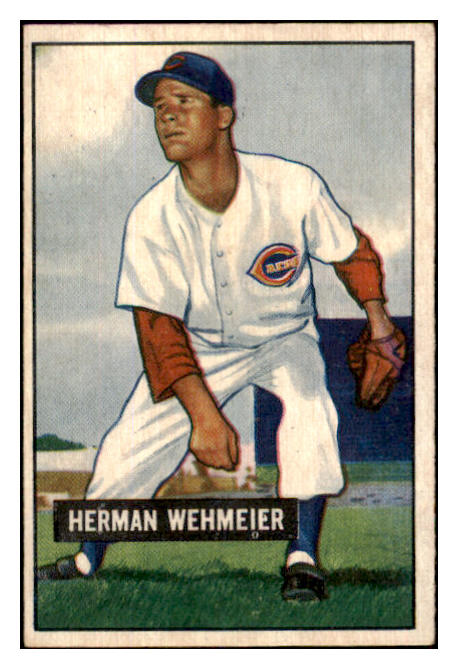 1951 Bowman Baseball #144 Herman Wehmeier Reds EX-MT 449848