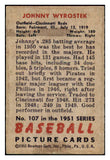 1951 Bowman Baseball #107 Johnny Wyrostek Reds EX 449860