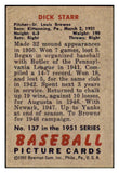 1951 Bowman Baseball #137 Dick Starr Browns VG-EX 449862