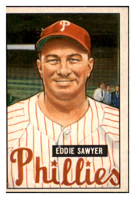 1951 Bowman Baseball #184 Eddie Sawyer Phillies VG-EX 449863